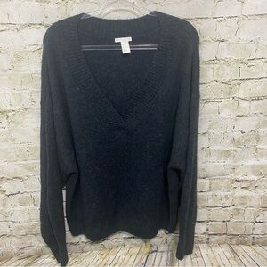 H&M Charcoal Gray Soft V Neck Pullover Sweater